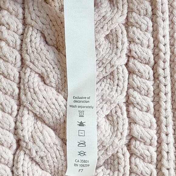 Lululemon Bring the Cozy Pink Chunky Cable Knit Sweater High Neck Boho Size 6 - Picture 9 of 10